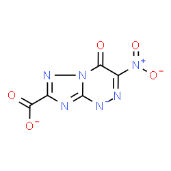 ChemSpider 2D Image | 3-Nitro-4-oxo-4H-[1,2,4]triazolo[5,1-c][1,2,4]triazin-1-ide-7-carboxylate | C5N6O5