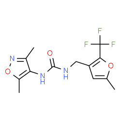 ChemSpider 2D Image | N-(3,5-dimethyl-4-isoxazolyl)-N'-{[5-methyl-2-(trifluoromethyl)-3-furyl]methyl}urea | C13H14F3N3O3