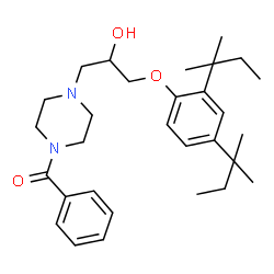 ChemSpider 2D Image | (4-{3-[2,4-Bis(2-methyl-2-butanyl)phenoxy]-2-hydroxypropyl}-1-piperazinyl)(phenyl)methanone | C30H44N2O3