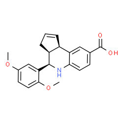 ChemSpider 2D Image | (3aS,4R,9bR)-4-(2,5-Dimethoxyphenyl)-3a,4,5,9b-tetrahydro-3H-cyclopenta[c]quinoline-8-carboxylic acid | C21H21NO4