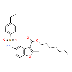 ChemSpider 2D Image | Heptyl 5-{[(4-ethylphenyl)sulfonyl]amino}-2-methyl-1-benzofuran-3-carboxylate | C25H31NO5S