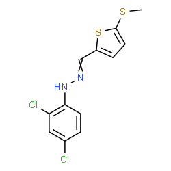 ChemSpider 2D Image | 1-(2,4-Dichlorophenyl)-2-{[5-(methylsulfanyl)-2-thienyl]methylene}hydrazine | C12H10Cl2N2S2