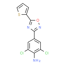 ChemSpider 2D Image | 2,6-Dichloro-4-[5-(2-thienyl)-1,2,4-oxadiazol-3-yl]aniline | C12H7Cl2N3OS
