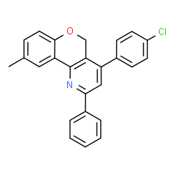 ChemSpider 2D Image | 4-(4-Chlorophenyl)-9-methyl-2-phenyl-5H-chromeno[4,3-b]pyridine | C25H18ClNO