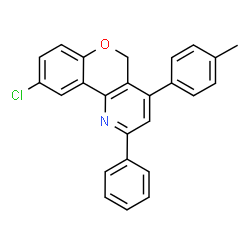 ChemSpider 2D Image | 9-Chloro-4-(4-methylphenyl)-2-phenyl-5H-chromeno[4,3-b]pyridine | C25H18ClNO