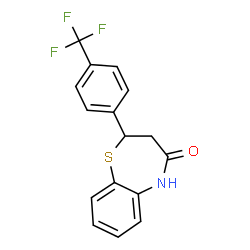 ChemSpider 2D Image | 2-[4-(Trifluoromethyl)phenyl]-2,3-dihydro-1,5-benzothiazepin-4(5H)-one | C16H12F3NOS