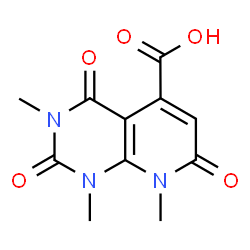 ChemSpider 2D Image | 1,3,8-Trimethyl-2,4,7-trioxo-1,2,3,4,7,8-hexahydropyrido[2,3-d]pyrimidine-5-carboxylic acid | C11H11N3O5