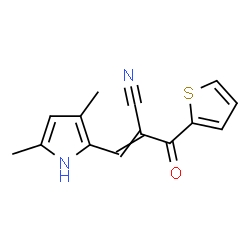 ChemSpider 2D Image | 3-(3,5-Dimethyl-1H-pyrrol-2-yl)-2-(2-thienylcarbonyl)acrylonitrile | C14H12N2OS