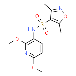 ChemSpider 2D Image | N4-(2,6-dimethoxy-3-pyridyl)-3,5-dimethyl-4-isoxazolesulfonamide | C12H15N3O5S