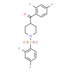 ChemSpider 2D Image | (2,4-Difluorophenyl){1-[(2,4-difluorophenyl)sulfonyl]-4-piperidinyl}methanone | C18H15F4NO3S