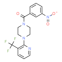 ChemSpider 2D Image | (3-nitrophenyl){4-[3-(trifluoromethyl)pyridin-2-yl]piperazino}methanone | C17H15F3N4O3