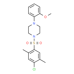 ChemSpider 2D Image | 1-[(4-Chloro-2,5-dimethylphenyl)sulfonyl]-4-(2-methoxyphenyl)piperazine | C19H23ClN2O3S