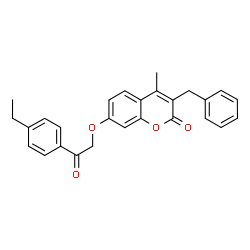 ChemSpider 2D Image | 3-Benzyl-7-[2-(4-ethylphenyl)-2-oxoethoxy]-4-methyl-2H-chromen-2-one | C27H24O4