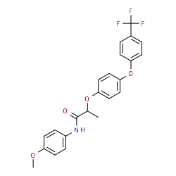 ChemSpider 2D Image | N-(4-Methoxyphenyl)-2-{4-[4-(trifluoromethyl)phenoxy]phenoxy}propanamide | C23H20F3NO4