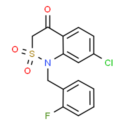 ChemSpider 2D Image | 7-Chloro-1-(2-fluorobenzyl)-1H-2,1-benzothiazin-4(3H)-one 2,2-dioxide | C15H11ClFNO3S