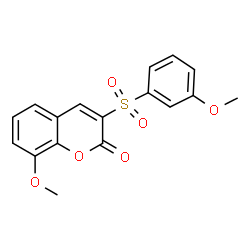 ChemSpider 2D Image | 8-Methoxy-3-[(3-methoxyphenyl)sulfonyl]-2H-chromen-2-one | C17H14O6S