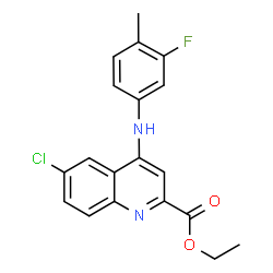 ChemSpider 2D Image | Ethyl 6-chloro-4-[(3-fluoro-4-methylphenyl)amino]-2-quinolinecarboxylate | C19H16ClFN2O2
