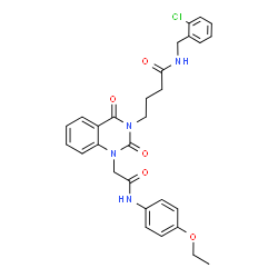 ChemSpider 2D Image | N-(2-Chlorobenzyl)-4-[1-{2-[(4-ethoxyphenyl)amino]-2-oxoethyl}-2,4-dioxo-1,4-dihydro-3(2H)-quinazolinyl]butanamide | C29H29ClN4O5