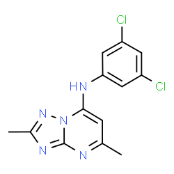 ChemSpider 2D Image | N-(3,5-Dichlorophenyl)-2,5-dimethyl[1,2,4]triazolo[1,5-a]pyrimidin-7-amine | C13H11Cl2N5