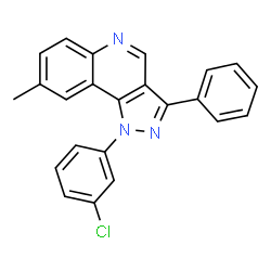ChemSpider 2D Image | 1-(3-Chlorophenyl)-8-methyl-3-phenyl-1H-pyrazolo[4,3-c]quinoline | C23H16ClN3