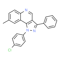 ChemSpider 2D Image | 1-(4-Chlorophenyl)-8-methyl-3-phenyl-1H-pyrazolo[4,3-c]quinoline | C23H16ClN3