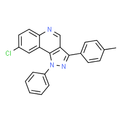 ChemSpider 2D Image | 8-Chloro-3-(4-methylphenyl)-1-phenyl-1H-pyrazolo[4,3-c]quinoline | C23H16ClN3