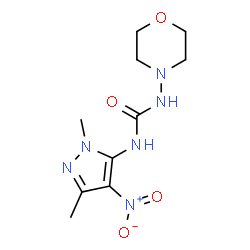 ChemSpider 2D Image | N-(1,3-dimethyl-4-nitro-1H-pyrazol-5-yl)-N'-morpholinourea | C10H16N6O4