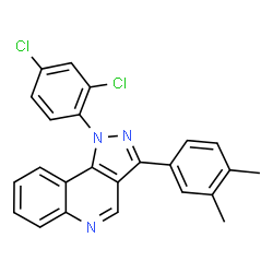 ChemSpider 2D Image | 1-(2,4-Dichlorophenyl)-3-(3,4-dimethylphenyl)-1H-pyrazolo[4,3-c]quinoline | C24H17Cl2N3
