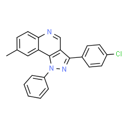 ChemSpider 2D Image | 3-(4-Chlorophenyl)-8-methyl-1-phenyl-1H-pyrazolo[4,3-c]quinoline | C23H16ClN3