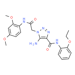 ChemSpider 2D Image | 5-Amino-1-{2-[(2,4-dimethoxyphenyl)amino]-2-oxoethyl}-N-(2-ethoxyphenyl)-1H-1,2,3-triazole-4-carboxamide | C21H24N6O5