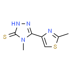 ChemSpider 2D Image | 4-methyl-5-(2-methyl-1,3-thiazol-4-yl)-4H-1,2,4-triazole-3-thiol | C7H8N4S2