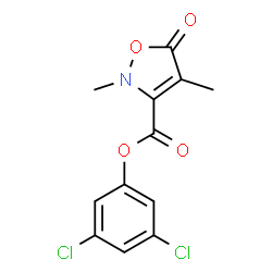 ChemSpider 2D Image | 3,5-dichlorophenyl 2,4-dimethyl-5-oxo-2,5-dihydroisoxazole-3-carboxylate | C12H9Cl2NO4