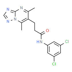 ChemSpider 2D Image | N-(3,5-Dichlorophenyl)-3-(5,7-dimethyl[1,2,4]triazolo[1,5-a]pyrimidin-6-yl)propanamide | C16H15Cl2N5O