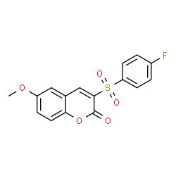 ChemSpider 2D Image | 3-[(4-Fluorophenyl)sulfonyl]-6-methoxy-2H-chromen-2-one | C16H11FO5S