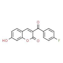 ChemSpider 2D Image | 3-(4-Fluorobenzoyl)-7-hydroxy-2H-chromen-2-one | C16H9FO4