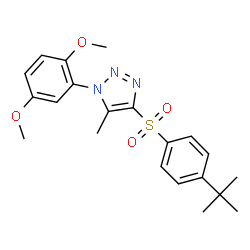 ChemSpider 2D Image | 1-(2,5-Dimethoxyphenyl)-5-methyl-4-{[4-(2-methyl-2-propanyl)phenyl]sulfonyl}-1H-1,2,3-triazole | C21H25N3O4S