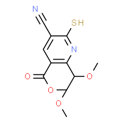 ChemSpider 2D Image | methyl 5-cyano-2-(dimethoxymethyl)-6-mercaptonicotinate | C11H12N2O4S