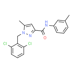 ChemSpider 2D Image | 1-(2,6-Dichlorobenzyl)-5-methyl-N-(3-methylphenyl)-1H-pyrazole-3-carboxamide | C19H17Cl2N3O