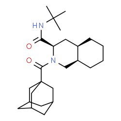 ChemSpider 2D Image | (3R,4aR,8aR)-2-(Adamantan-1-ylcarbonyl)-N-(2-methyl-2-propanyl)decahydro-3-isoquinolinecarboxamide | C25H40N2O2
