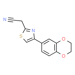 ChemSpider 2D Image | [4-(2,3-Dihydro-1,4-benzodioxin-6-yl)-1,3-thiazol-2-yl]acetonitrile | C13H10N2O2S