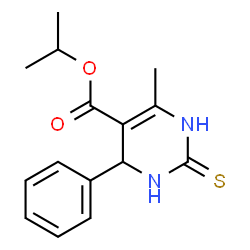 ChemSpider 2D Image | Isopropyl 4-methyl-6-phenyl-2-sulfanyl-1,6-dihydropyrimidine-5-carboxylate | C15H18N2O2S