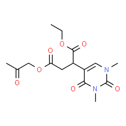 ChemSpider 2D Image | 1-Ethyl 4-(2-oxopropyl) 2-(1,3-dimethyl-2,4-dioxo-1,2,3,4-tetrahydro-5-pyrimidinyl)succinate | C15H20N2O7