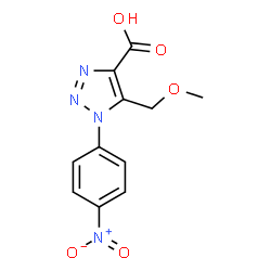 ChemSpider 2D Image | 5-(Methoxymethyl)-1-(4-nitrophenyl)-1H-1,2,3-triazole-4-carboxylic acid | C11H10N4O5