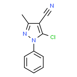 ChemSpider 2D Image | 5-Chloro-3-methyl-1-phenyl-1H-pyrazole-4-carbonitrile | C11H8ClN3