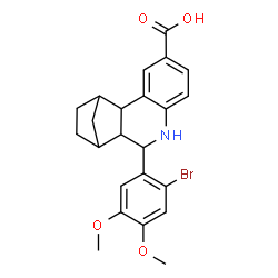 ChemSpider 2D Image | 10-(2-Bromo-4,5-dimethoxyphenyl)-9-azatetracyclo[10.2.1.0~2,11~.0~3,8~]pentadeca-3,5,7-triene-5-carboxylic acid | C23H24BrNO4