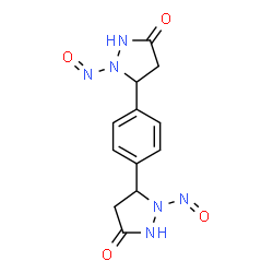 ChemSpider 2D Image | 5,5'-(1,4-Phenylene)bis(1-nitroso-3-pyrazolidinone) | C12H12N6O4