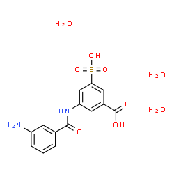 ChemSpider 2D Image | 3-[(3-Aminobenzoyl)amino]-5-sulfobenzoic acid trihydrate | C14H18N2O9S