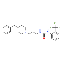 ChemSpider 2D Image | 1-[3-(4-Benzyl-1-piperidinyl)propyl]-3-[2-(trifluoromethyl)phenyl]urea | C23H28F3N3O