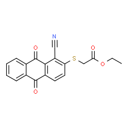 ChemSpider 2D Image | Ethyl [(1-cyano-9,10-dioxo-9,10-dihydro-2-anthracenyl)sulfanyl]acetate | C19H13NO4S