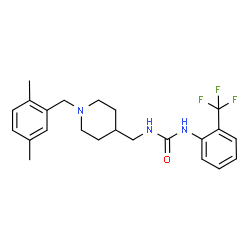 ChemSpider 2D Image | 1-{[1-(2,5-Dimethylbenzyl)-4-piperidinyl]methyl}-3-[2-(trifluoromethyl)phenyl]urea | C23H28F3N3O